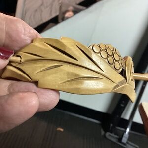 Wooden hair clip. Vintage